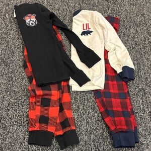 Kids Pajamas Set - Black and Red Plaid
